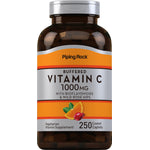 Buffered Vitamin C 1000 MG with Bioflavonoids and Wild Rose Hips, Vegetarian Supplement, 250 Coated Caplets.