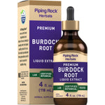 Premium Burdock Root Liquid Extract box and bottle, 4 fl. oz. (118 mL).