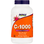 NOW C-1000 with 100 mg Bioflavonoids, 250 Veg Capsules, Non-GMO, suitable for vegetarians and vegans.