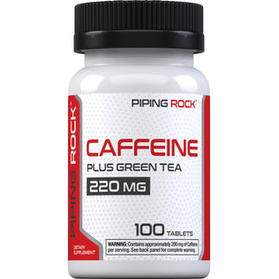 Caffeine Plus Green Tea, 220 mg, 100 Tablets