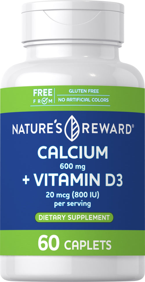 Calcium 600 mg with Vitamin D3 800 IU, 60 Caplets