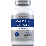 Calcium Citrate caplets, 630 mg plus D3 500 IU, 220 count. Vegetarian formula.