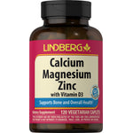 LINDENBERG Calcium Magnesium Zinc with Vitamin D3 Supplement, 120 Vegetarian Caplets. Verified Gluten Free.