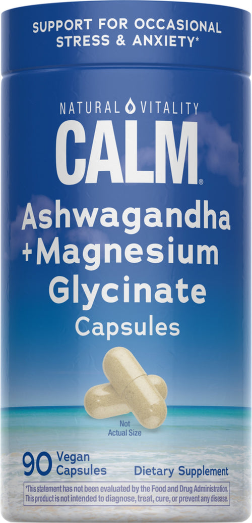 CALM Ashwagandha Magnesium Glycinate, 90 Vegetarian Capsules