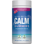 Natural Vitality Calm Magnesium Citrate Gummies, Raspberry-Lemon flavor, 120 vegan and gluten-free gummies.