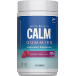 Natural Vitality Calm Gummies, Raspberry-Lemon flavor, 330 mg magnesium per 4 gummies, 240 gummies total.