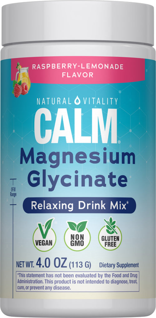 CALM Magnesium Glycinate Raspberry-Lemonade, 4 oz (113 g) Powder