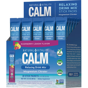 CALM Powder Raspberry-Lemon Stick Packs, 30 Stick Packs