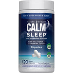 Natural Vitality Calm Sleep Ionic Magnesium Glycinate with Melatonin, L-Theanine, and GABA in 120 Vegan Capsules.