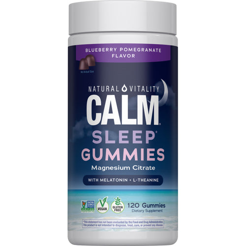 CALM Sleep with Melatonin Gummies Blueberry-Pomegranate Flavor, 120 Tasty Gummies