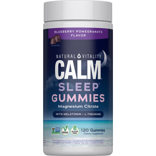 CALM Sleep with Melatonin Gummies Blueberry-Pomegranate Flavor, 120 Tasty Gummies