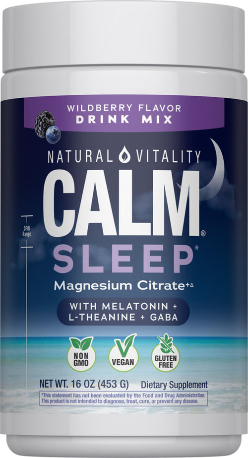 CALM Sleep with Melatonin Powder Wildberry, 16 oz (453 g)