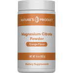 Nature's Product Magnesium Citrate Powder in orange flavor, 16 oz (453 g), as a dietary supplement.