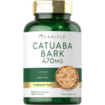 Carlyle Catuaba Bark 470 mg, 120 quick-release capsules, non-GMO, gluten-free supplement.