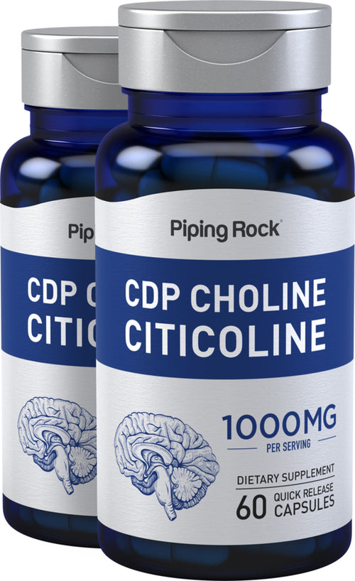 CDP Choline Citicoline, 1000 mg (per serving), 60 Quick Release Capsules, 2  Bottles