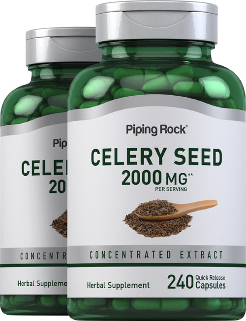Celery Seed, 2000 mg (per serving), 240 Quick Release Capsules, 2  Bottles