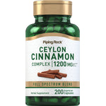 Ceylon Cinnamon Complex 1200 mg herbal supplement with 200 vegetarian capsules.