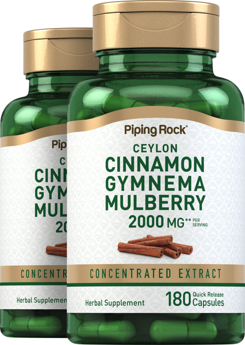 Ceylon Cinnamon Gymnema Mulberry Complex, 2000 mg (per serving), 180 Quick Release Capsules, 2  Bottles