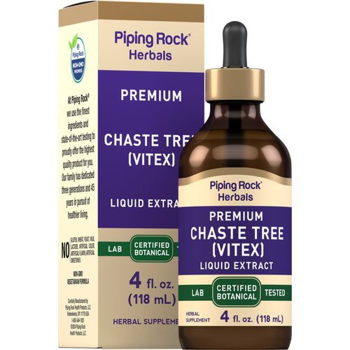 Chaste Tree Berry (Vitex) Liquid Extract  Alcohol Free, 4 fl oz (118 mL) Dropper Bottle