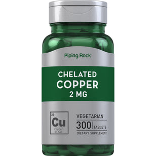 Chelated Copper (Amino Acid Chelate), 2 mg, 300 Tablets