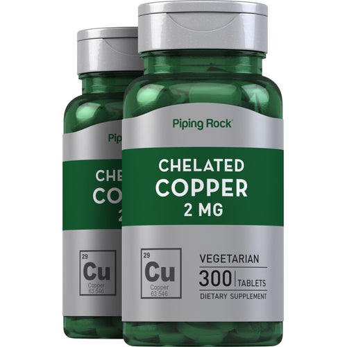 Chelated Copper (Amino Acid Chelate), 2 mg, 300 Tablets, 2  Bottles