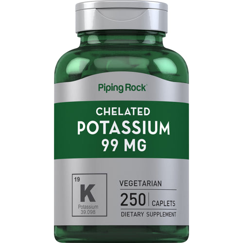 Chelated Potassium (Gluconate), 99 mg, 250 Vegetarian Caplets