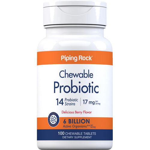 Chewable Probiotic 14 Strains 6 Billion Organisms (Berry), 100 Chewable Tablets