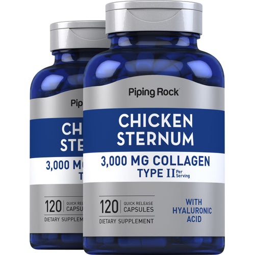 Chicken Sternum Collagen Type II, 3000 mg (per serving), 120 Quick Release Capsules, 2  Bottles