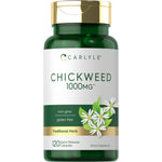 Carlyle Chickweed 1000 mg capsules, 120 quick release, non-GMO, gluten-free, traditional herbal supplement.