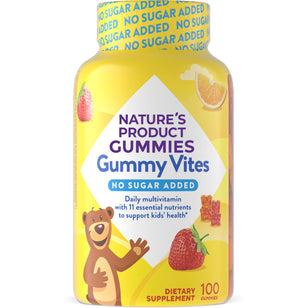 Nature's Product Gummies Gummy Vites with no sugar added. Daily multivitamin, 100 gummies.