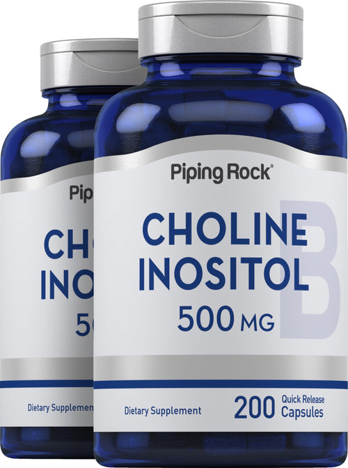 Choline Inositol, 500 mg, 200 Quick Release Capsules, 2  Bottles