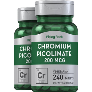 Chromium Picolinate, 200 mcg, 240 Tablets, 2  Bottles