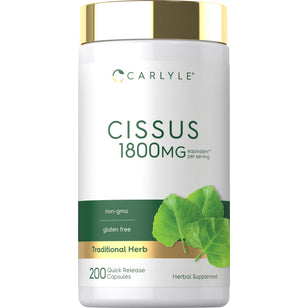 Cissus capsules, 1800 mg, 200 count, quick release formulation.