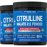 Fitness Labs Citrulline Malate 2:1 Powder, 2 x 250 g jars. Nitric Oxide powerhouse with 83 ultra-pure servings.