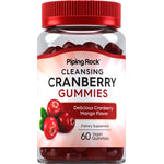 Cleansing Cranberry Gummies, 60 vegan gummies with delicious cranberry mango flavor, dietary supplement.