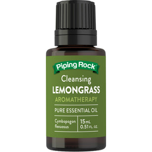 Cleansing Lemongrass Pure Essential Oil, 15 mL (0.51 fl oz) Dropper Bottle