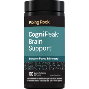 CogniPeak Brain Support, 60 quick-release softgels. Supports focus and memory. Dietary supplement.