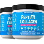 Two jars of PeptiFit Collagen powder, 1 LB (454 g) each, labeled as Collagen Peptides Type I & III.