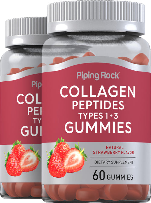 Collagen Type 1 & 3 (Strawberry), 60 Gummies, 2  Bottles