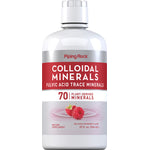 Colloidal Minerals Fulvic Acid Trace Minerals, 70 Plant-Derived Minerals, Delicious Raspberry Flavor Liquid, 32 fl. oz. (946 mL).