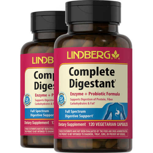 Complete Digestant Multi Enzyme + Probiotic, 120 Vegetarian Capsules, 2  Bottles