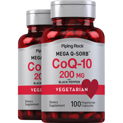 CoQ10, 200 mg, 100 Vegetarian Capsules, 2  Bottles