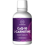 MRM CoQ-10 L-Carnitine liquid dietary supplement, Orange-Vanilla flavor, 16 fl oz (480 mL) bottle.
