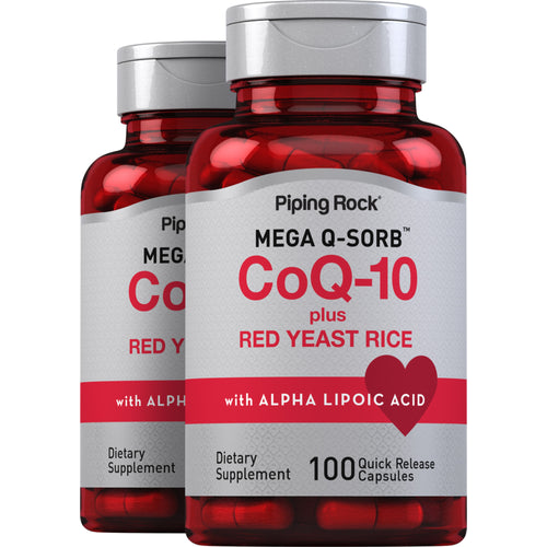 CoQ10 with Red Yeast Rice, 100 Quick Release Capsules, 2  Bottles