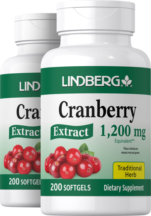 Cranberry Extract, 1200 mg, 200 Softgels, 2  Bottles