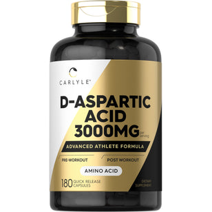 D-Aspartic Acid, 3000 mg (per serving), 180 Quick Release Capsules