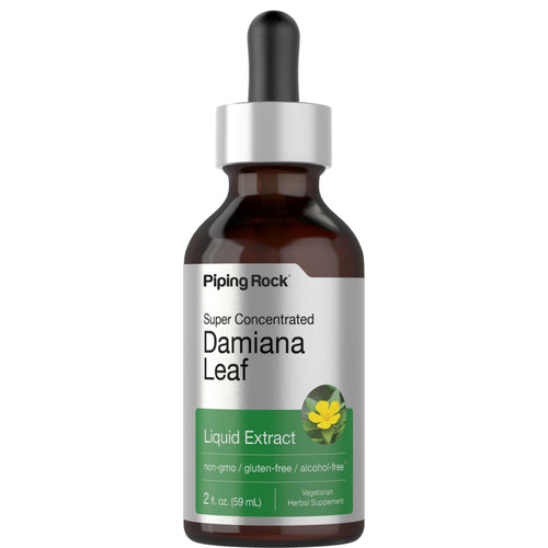 Damiana Leaf Liquid Extract Alcohol Free, 2 fl oz (59 mL) Dropper Bottle