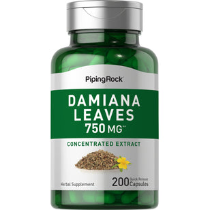 Damiana Leaves, 750 mg, 200 Quick Release Capsules