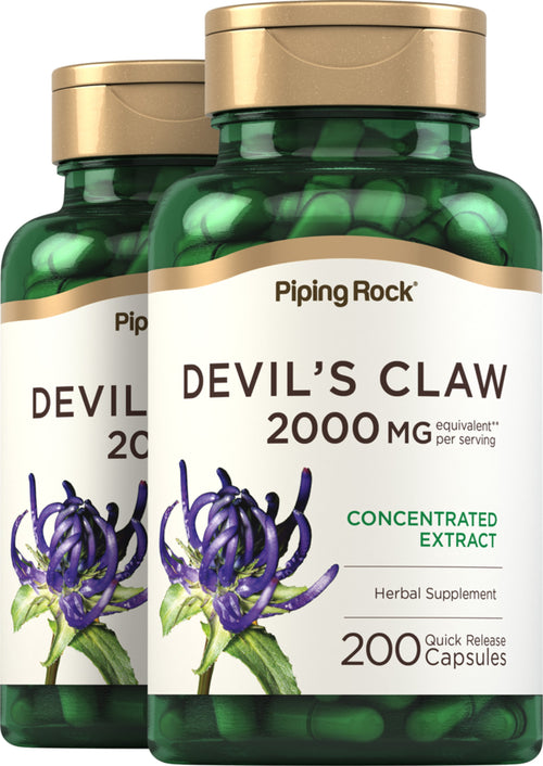 Devil's Claw, 2000 mg (per serving), 200 Quick Release Capsules, 2  Bottles