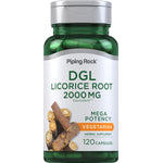 Vegetarian herbal supplement with DGL Licorice Root 2000 MG equivalent, 120 capsules.